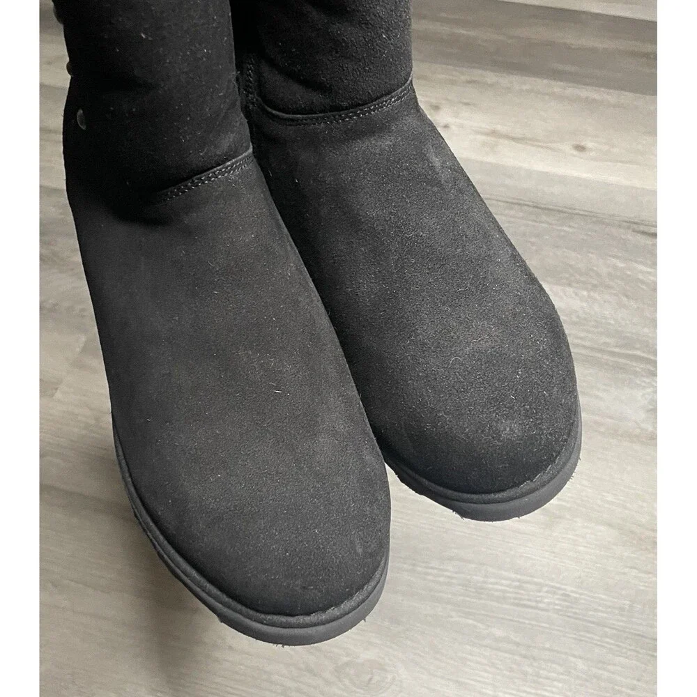 BearPaw Black Tall Faux Fur Winter Boots with Stud Accents Size US 10 Women’s